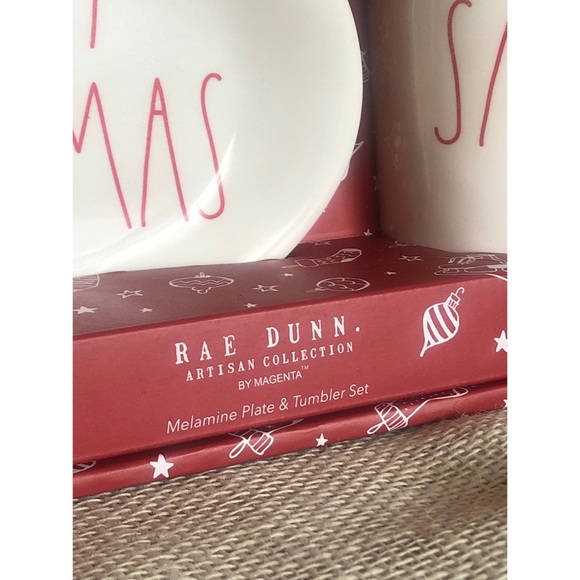 Rae Dunn MERRY CHRISTMAS Plate & SANTA Tumbler - Picture 3 of 5